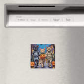 Siamese Katten Trick-or-Treating Halloween Kostuum Magneet (Insitu (Vaatwasser))