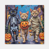 Siamese Katten Trick-or-Treating Halloween Kostuum Magneet (Voorkant)