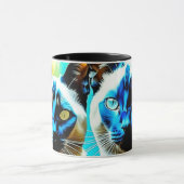 Siamese katten unieke kunst mok (Midden)