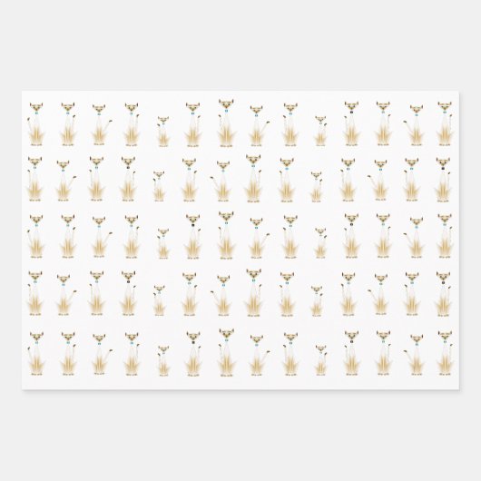 Siamese katten verpakken papieren vellen (Voorkant 3)