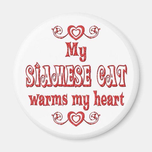 Siamese Katten Verwarm Mijn Hart Magneet (Voorkant)