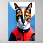 Siamese kattenbrandweerman | AI Art Poster (Voorkant)