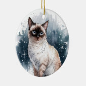 Siamese Kattencirkel Kerstmis Xmas Ornament (Rechts)