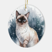 Siamese Kattencirkel Kerstmis Xmas Ornament (Links)