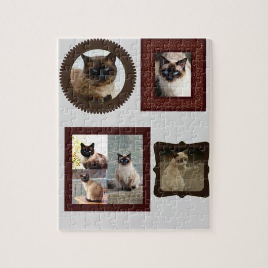 Siamese kattenfamilie lijst foto cadeau puzzel puz (Verticaal)
