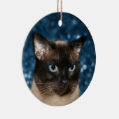 Siamese kattengezicht keramisch ornament (Rechts)