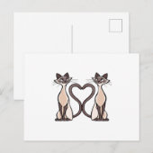 Siamese kattenhart briefkaart (Voorkant / Achterkant)
