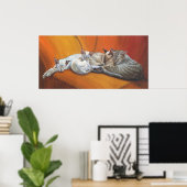Siamese Kattenkatten "Family Nap" Art poster (Thuiskantoor)