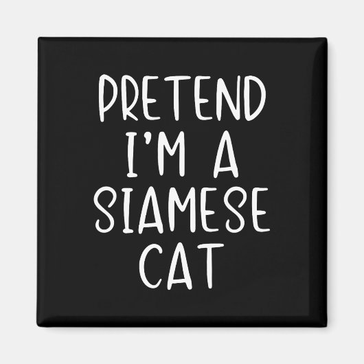 Siamese Kattenkostuum Halloween Lazy Easy Magneet (Voorkant)