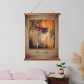 Siamese kattenpolijsten met bloemen op maat hangend wandkleed (Slaapkamer)