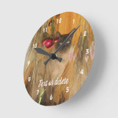 Siamese kattenpolijsten met bloemen op maat ronde klok (Hoek)