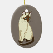 Siamese kattenporseleinen keramisch ornament (Achterkant)
