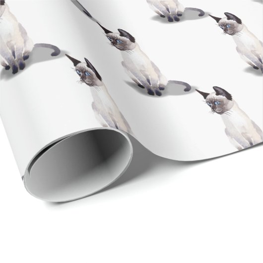 Siamese kattenportret cadeaupapier (Rol Hoek)