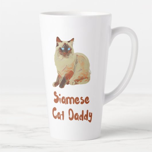 Siamese Kattenvader Latte Mok (Rechts)