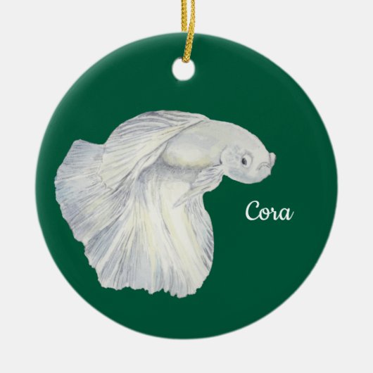 Siamese kempvis keramisch ornament (Voorkant)