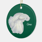 Siamese kempvis keramisch ornament (Links)
