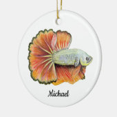 Siamese kempvis keramisch ornament (Links)