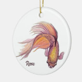Siamese kempvis keramisch ornament (Links)