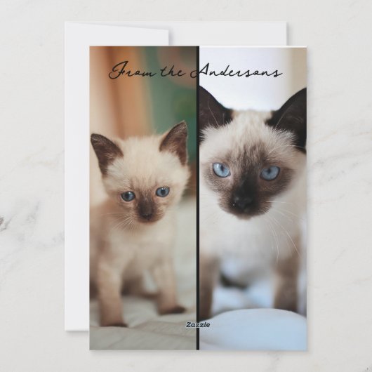 Siamese kerst feestdagenkaart (Achterkant)