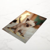 Siamese kerst folie feestdagenkaart (Gedraaid)