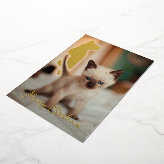 Siamese kerst folie feestdagenkaart (Gedraaid)