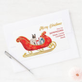 Siamese kerstcadeaus voor kerstmis rechthoekige sticker (Envelop)