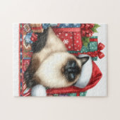 Siamese Kerstkat Kerstmis  Legpuzzel (Horizontaal)