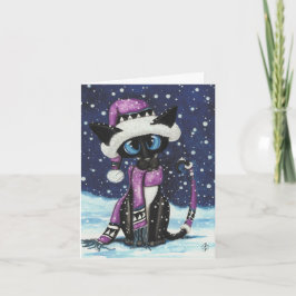 Siamese Kerstkat van BiHrLe Feestdagen Kaart