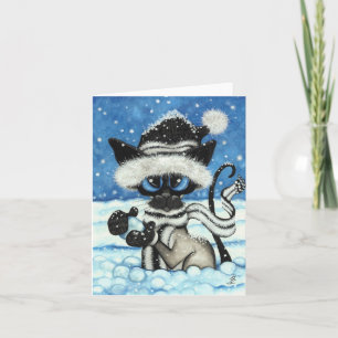 Siamese Kerstkat van BiHrLe Kaart