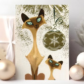 Siamese kerstkatten Feestdagen Kaart