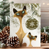 Siamese kerstkatten Feestdagen Kaart