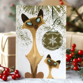 Siamese kerstkatten Feestdagen Kaart