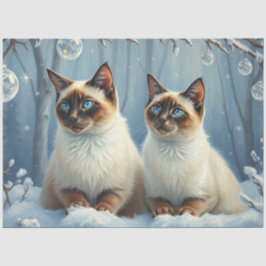 Siamese Kerstkatten Vloeipapier Tissuepapier