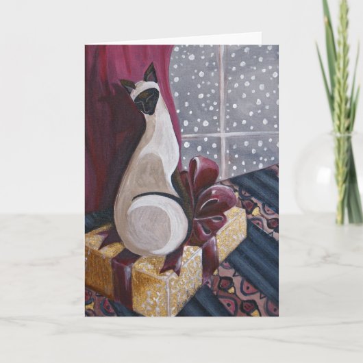 Siamese Kerstmis Feestdagen Kaart (Voorkant)