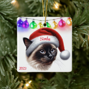 Siamese kerstmis keramisch ornament