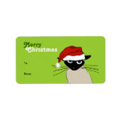 Siamese kerstwetten - grappige kerstkat etiket (Voorkant)