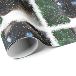 Siamese kerstwinter cadeaupapier