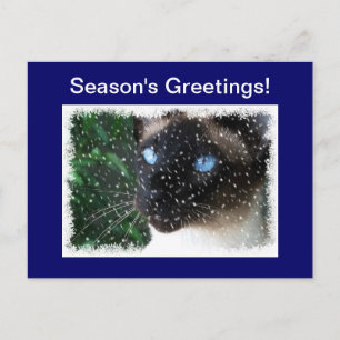 Siamese kerstwinter feestdagenkaart