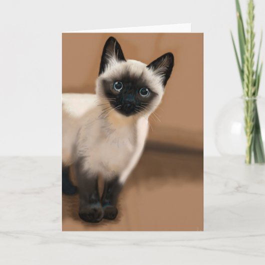 Siamese Kitten All Occasion Wenskaart Kaart (Voorkant)