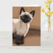 Siamese Kitten All Occasion Wenskaart Kaart (Gele Bloem)