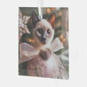 Siamese Kitten Blue Point Glass Ornament (Voorkant links)
