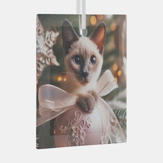 Siamese Kitten Blue Point Glass Ornament (Voorkant Rechts)
