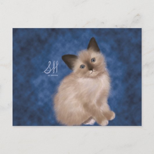 Siamese Kitten Briefkaart (Voorkant)