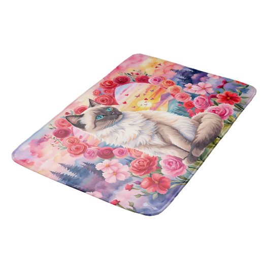 Siamese kitten in het hart van Rozen zonsondergang Badmat (Gekanteld)