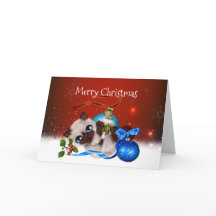 Siamese Kitten Kaart voor kerstmis