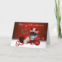 Siamese Kitten Kaart voor kerstmis