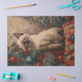 Siamese Kitten Kerst Cat Decoupage Tissuepapier (Craft)