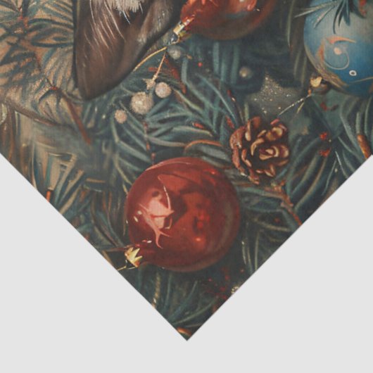 Siamese Kitten Kerst Cat Decoupage Tissuepapier (Detail)