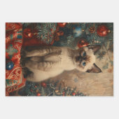 Siamese Kitten Kerst  Decoupage Inpakpapier Vel (Voorkant 3)