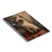 Siamese Kitten Kerst  Kat Notitieboek (Rechterzijde)